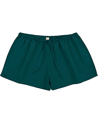 Numero 74 Noa Shorts da Donna - con Coulisse - Teal Blue - Cotone Bio GOTS Pantaloni Corti