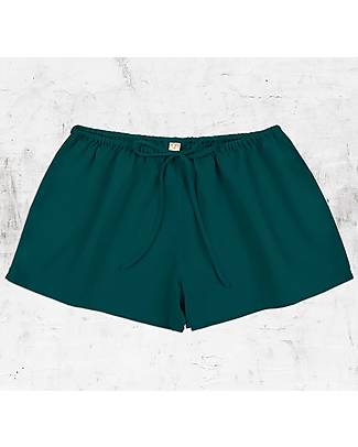 Numero 74 Noa Shorts da Donna - con Coulisse - Teal Blue - Cotone Bio GOTS Pantaloni Corti