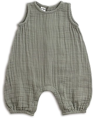 Numero 74 Pagliaccetto Stef - Argento - Mussola di cotone (1-2 anni) Salopette