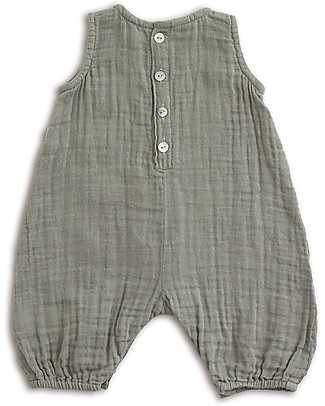 Numero 74 Pagliaccetto Stef - Argento - Mussola di cotone (1-2 anni) Salopette
