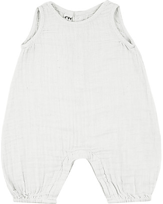 Numero 74 Pagliaccetto Stef, Bianco - Mussola di cotone (9-12 mesi) Salopette