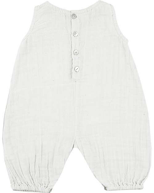 Numero 74 Pagliaccetto Stef, Bianco - Mussola di cotone (9-12 mesi) Salopette