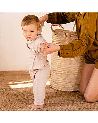 Numero 74 Pantaloni Lunghi Theo - Rosa Cipria - 100% Cotone Bio GOTS Pantaloni Lunghi