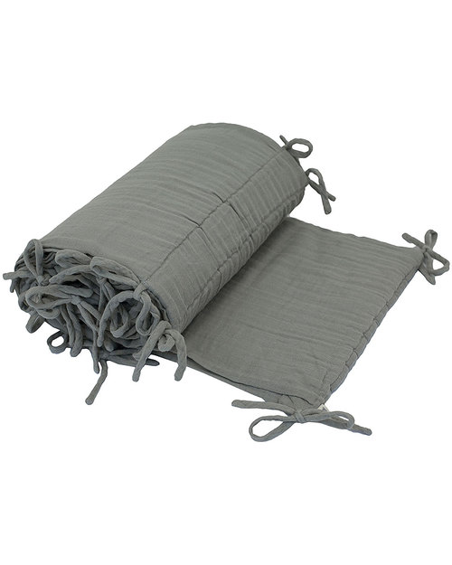 Numero 74 Paracolpi Lettino - Argento - 100% Mussola di Cotone con imbottitura in Poliestere Paracolpi