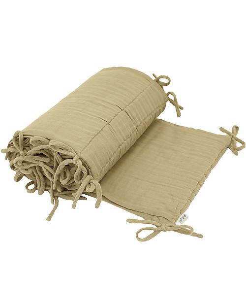 Numero 74 Paracolpi Lettino - Giallo Chiaro - 100% Mussola di Cotone con imbottitura in Poliestere Paracolpi