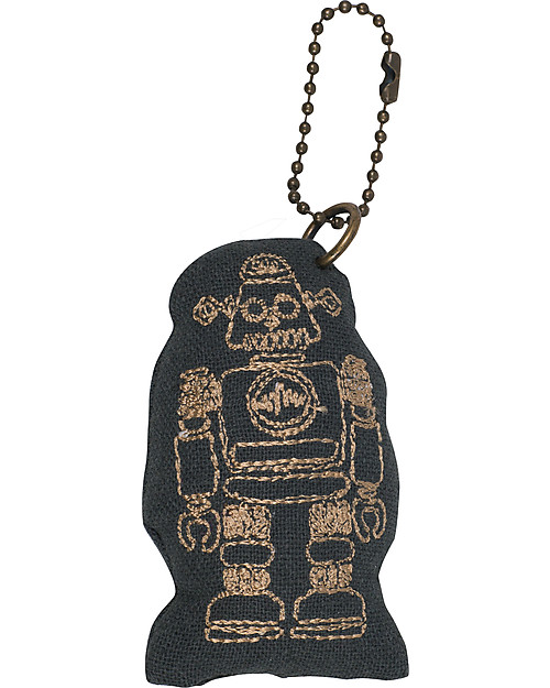 Numero 74 Portachiavi Robot - Grigio Scuro - Regalino perfetto! Zaini Asilo