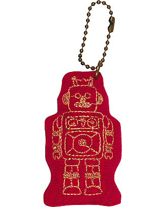 Numero 74 Portachiavi Robot - Rosso Rubino - Regalino perfetto! Regalini