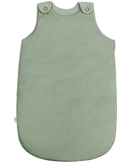 Numero 74 Sacco Nanna Invernale in Velluto di Cotone - 0-6 mesi - Verde Salvia - TOG 3.5 Sacchi Nanna