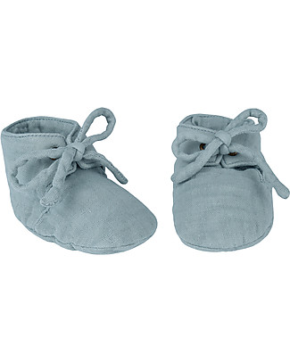 Numero 74 Scarpine con Lacci Yoghi, Celeste - Cotone bio Scarpe