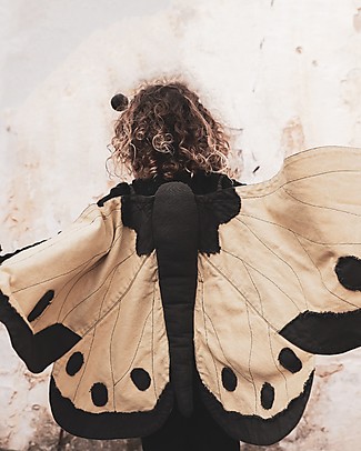 Numero 74 Set Costume da Farfalla Lucy - Giallo antico - 100% cotone bio - Comprende ali e cerchietto null
