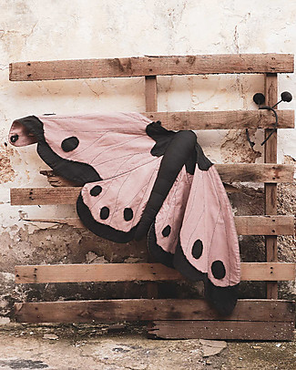 Numero 74 Set Costume da Farfalla Lucy - Rosa antico - 100% cotone bio - Comprende ali e cerchietto Travestimenti