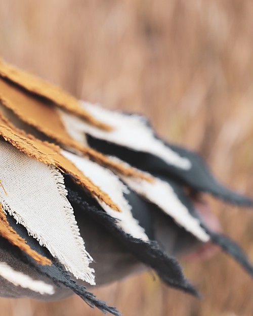 Numero 74 Set Costume da Uccello - Oro - 100% cotone bio - Comprende ali e cappellino Travestimenti