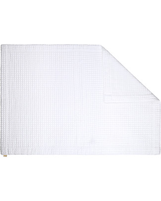 Numero 74 Tappeto Bagno Nido d'Ape, Bianco- 55x80 cm - 100% cotone bio Accappatoi e Asciugamani