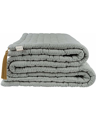 Numero 74 Trapunta Tatami Multiuso 140x200 cm - Argento - 100% cotone bio Set Copripiumino
