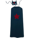 Numero 74 Travestimento Super Eroe Maschera + Mantello - Blue Notte - Cotone Travestimenti