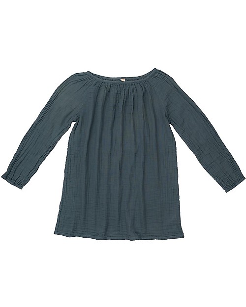 Numero 74 Tunica Donna Nina, Blu Ghiaccio - 100% Mussola di Cotone Vestiti_