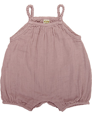 Numero 74 Tutina Senza Maniche con Pantaloncini Corti Lolita, Rosa Antico (9-12 mesi) - 100% cotone bio Tutine Corte