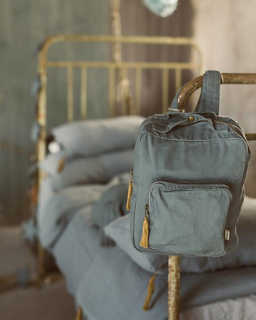 Numero 74 Zainetto - Blu Ghiaccio - 100% Cotone Bio Zaini Asilo