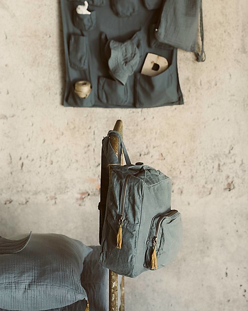 Numero 74 Zainetto - Blu Ghiaccio - 100% Cotone Bio Zaini Asilo