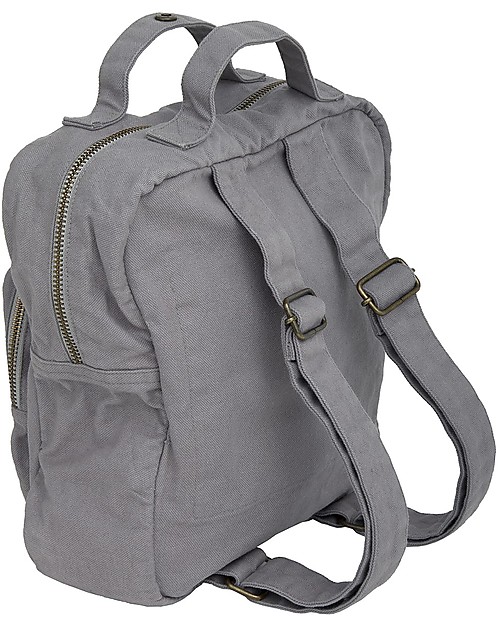 Numero 74 Zainetto, Grigio Pietra - 100% Cotone bio Zaini Asilo