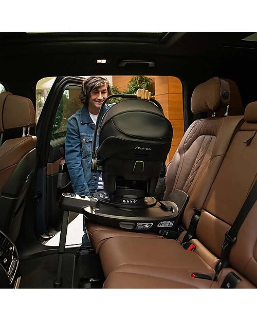 Nuna Base Seggiolino Auto Curv - Caviar - Ruota a 360 gradi Accessori Seggiolini Auto