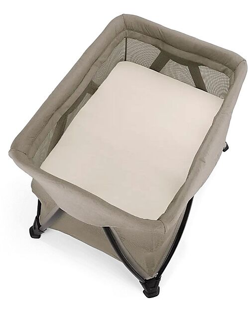 Nuna Lenzuolo con Angoli - per Lettino da Viaggio SENA - Bianco - Cotone bio Biancheria Culla