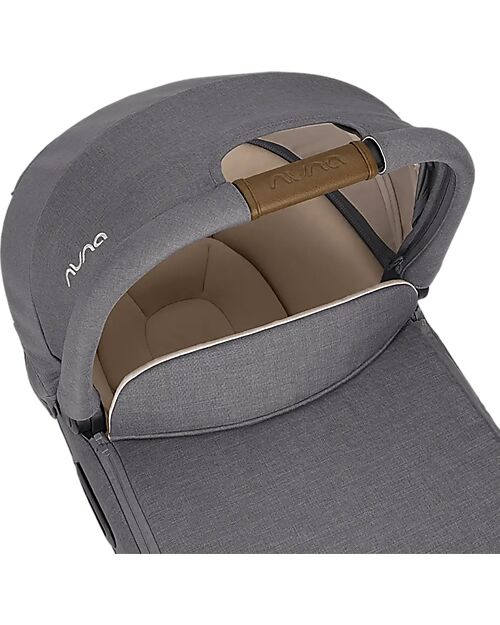 Nuna Navicella Cari Next per Passeggino e Auto - Granite - Cognac - Compatibile con Base Next - Leggera Sicura e Trasportabile Carrozzine e Navicelle