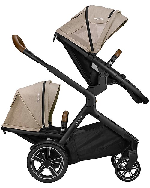 Nuna Passeggino Demi Grow con Cappottina Estiva - Timber - Da Singolo Diventa Doppio! Passeggini Gemellari