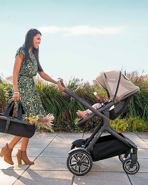 Nuna Passeggino Demi Grow con Cappottina Estiva - Timber - Da Singolo Diventa Doppio! Passeggini Gemellari