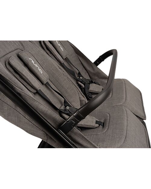 Nuna Passeggino Gemellare Trvl Dubl - Caviar - Compatto, Leggero e Doppio Passeggini Gemellari