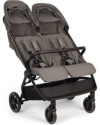 Nuna Passeggino Gemellare Trvl Dubl - Thunder - Compatto, Leggero e Doppio Passeggini Gemellari