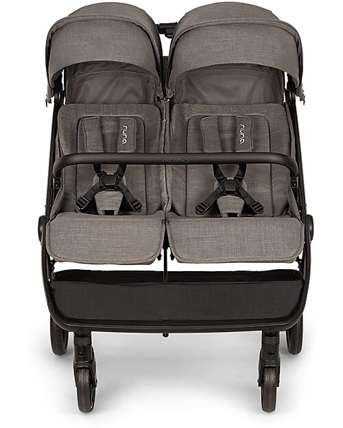 Nuna Passeggino Gemellare Trvl Dubl - Thunder - Compatto, Leggero e Doppio Passeggini Gemellari