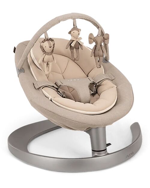 Nuna Sdraietta a Dondolo Leaf Grow - Biscotti - Barra con Simpatici Pupazzetti Sdraiette_