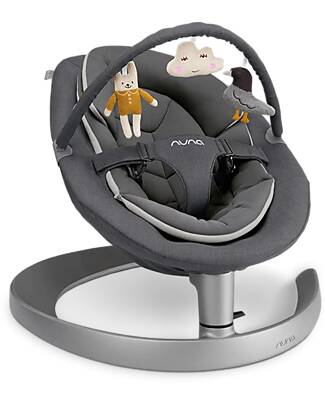 Nuna Sdraietta a Dondolo Leaf Grow - Granite - Barra con Simpatici Pupazzetti Sdraiette_