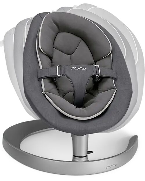 Nuna Sdraietta a Dondolo Leaf Grow - Granite - Barra con Simpatici Pupazzetti Sdraiette_