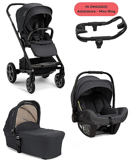 Nuna Trio Navicella + Passeggino Mixx Next + Seggiolino Auto Pipa Next i-Size - Ocean - Adattatore in Omaggio Passeggini Trio e Duo