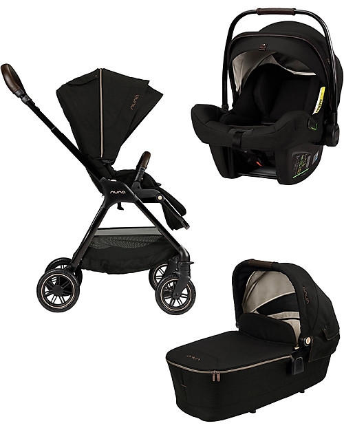 Nuna Trio Triv Riveted con Navicella e Seggiolino Auto Pipa Next Passeggini Trio e Duo