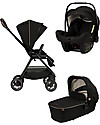 Nuna Trio Triv Riveted con Navicella e Seggiolino Auto Pipa Next Passeggini Trio e Duo