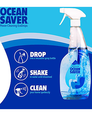 Ocean Saver Flacone Spray 750 ml - Riciclabile e Riutilizzabile Detergenti per Superfici