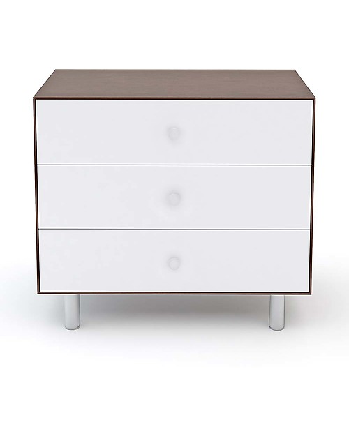 Oeuf Cassettiera Trasformabile Merlin 3 Cassetti con Base Classic Bianco e Noce Cassettiere