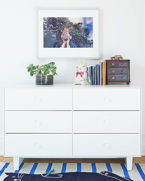 Oeuf Cassettiera Trasformabile Merlin - 6 Cassetti con Base Rhea - Bianco Cassettiere