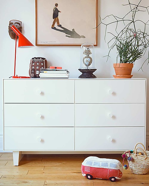 Oeuf Cassettiera Trasformabile Merlin - 6 Cassetti con Base Rhea - Bianco Cassettiere