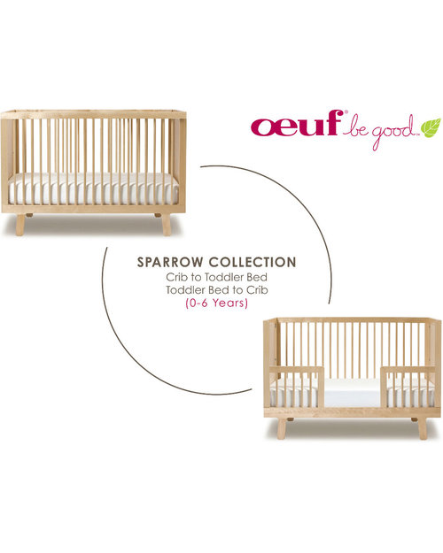 Oeuf Kit di Conversione Sparrow Crib - Laccato Bianco - (da lettino con sbarre a lettino junior!) Lettini con Sbarre