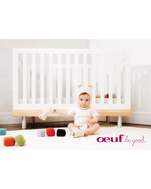 Oeuf Lettino con Sbarre Classic Cot Trasformabile - Bianco e Betulla unisex  (bambini)