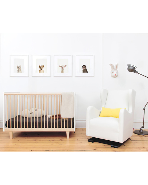 Oeuf Lettino con Sbarre Rhea Crib Trasformabile - Legno Naturale Noce Lettini con Sbarre