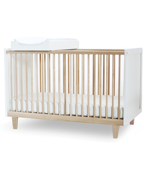 Oeuf Lettino con Sbarre Rhea Crib Trasformabile - Legno Naturale Noce Lettini con Sbarre