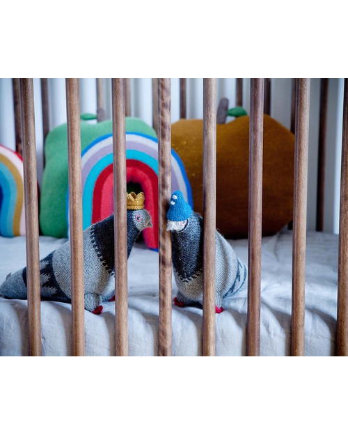 Oeuf Lettino con Sbarre Rhea Crib Trasformabile - Legno Naturale Noce Lettini con Sbarre