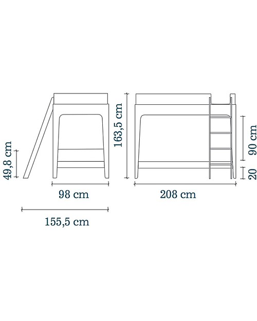 Oeuf Letto a Castello Perch Trasformabile - Betulla Letti a Castello