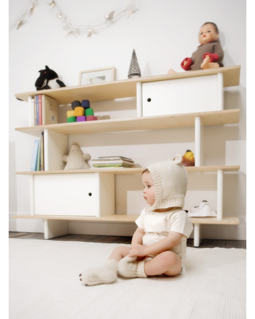 Oeuf Mini Libreria (Bianco/Betulla) Librerie Montessoriane