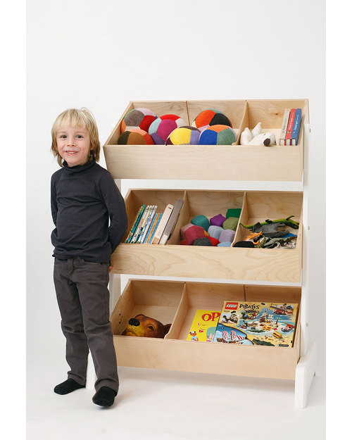 Oeuf Portagiochi Toy Store - Noce e Bianco Contenitori Porta Giochi